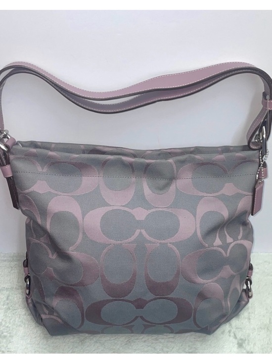 Coach Handbags - COACH shoulder/crossbody in Lavender and Gray Signature Canvas Bag 🌺